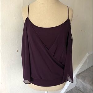 Bailey44 Tombe Cold-Shoulder Layered Chiffon Top